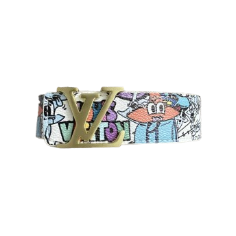 LV Belt Gold Logo