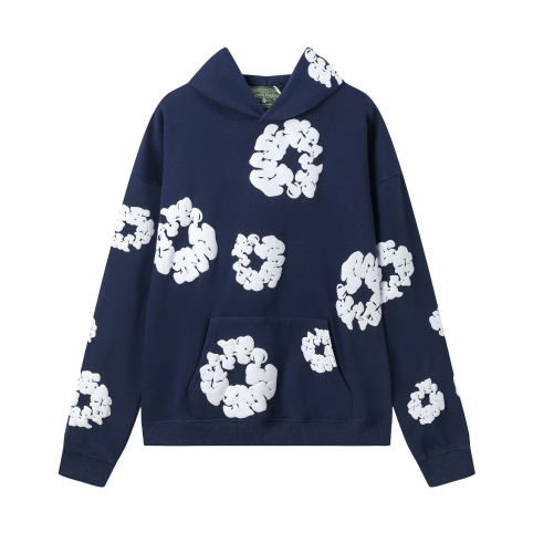 Navy Denim Tear Hoodie